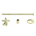 Westbrass Toilet Kit W/ Stop and Flat Head Riser, Cross Handle in Polished Brass D1812T-01